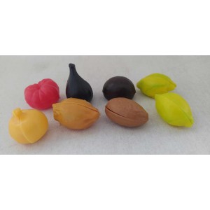Plastic fruits from chewing...