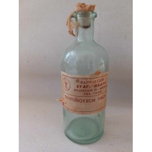 Old glass bottle Hydrogen...