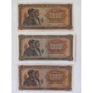 10000 Drachmai 1942 WWII 3...