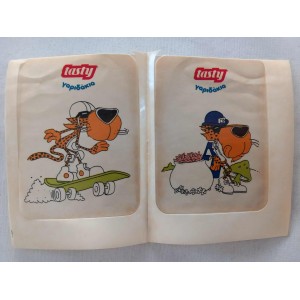 Tasty 2 vintage stickers