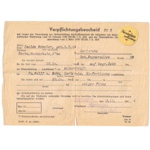 Verpflichtungsbescheid 1944...