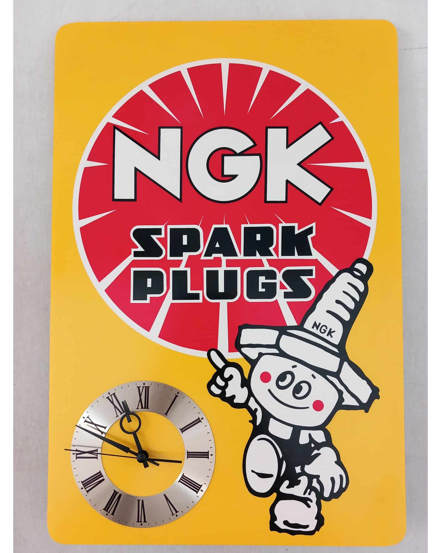 NGK spark plugs Advertising Wall Clock vintage plastic Sign