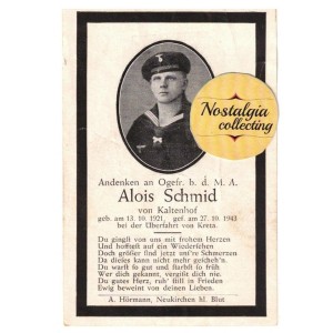 WW2 German Death card...