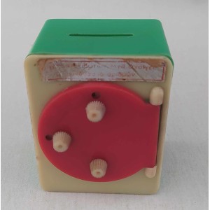 Plastic piggy bank safe...